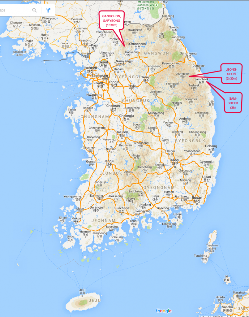 Rail bike locations in KOREA